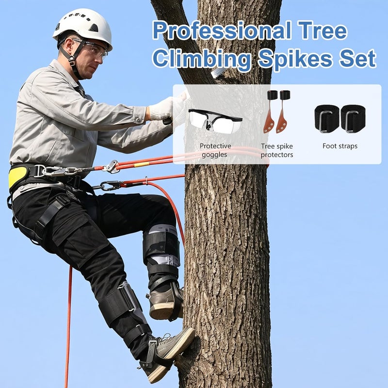 Xeoca Tree Climbing Spikes, Alloy Steel Climbing Spurs, 350lbs Load Capacity, Green, Classic Style, Ideal for Climbers, Fruit Picking & Lumberjack - Image 3